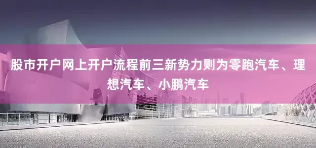 股市开户网上开户流程前三新势力则为零跑汽车、理想汽车、小鹏汽车