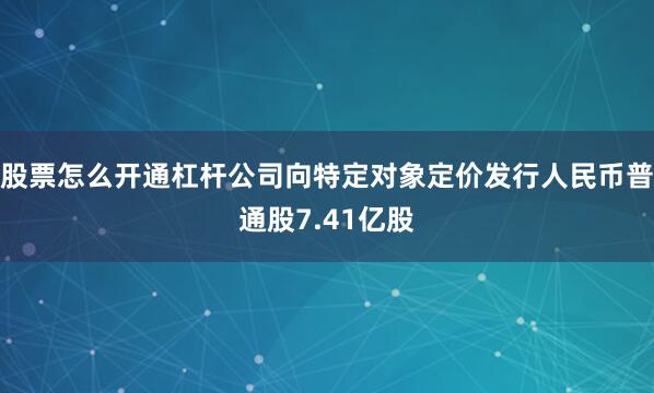 股票怎么开通杠杆公司向特定对象定价发行人民币普通股7.41亿股